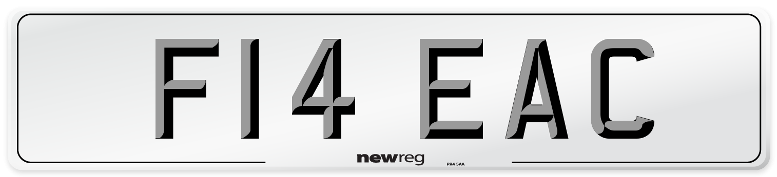F14 EAC Number Plate from New Reg
